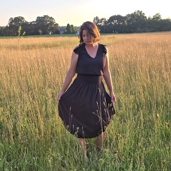 RAMY BROOK Black Dress w/Flutter Sleeve - Picture 3 of 6